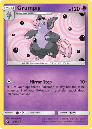 Grumpig  - Reverse Holofoil SM  Celestial Storm - Rare