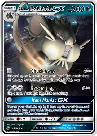 Alolan Raticate GX 085  - Holofoil SM  Celestial Storm - Ultra Rare