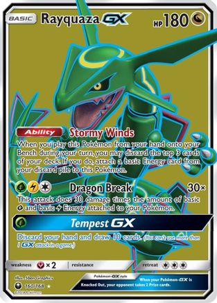 Rayquaza GX (Full Art)/168  - Holofoil SM  Celestial Storm - Ultra Rare