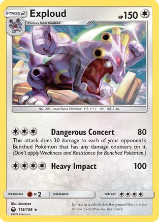 Exploud  - Reverse Holofoil SM  Celestial Storm - Rare