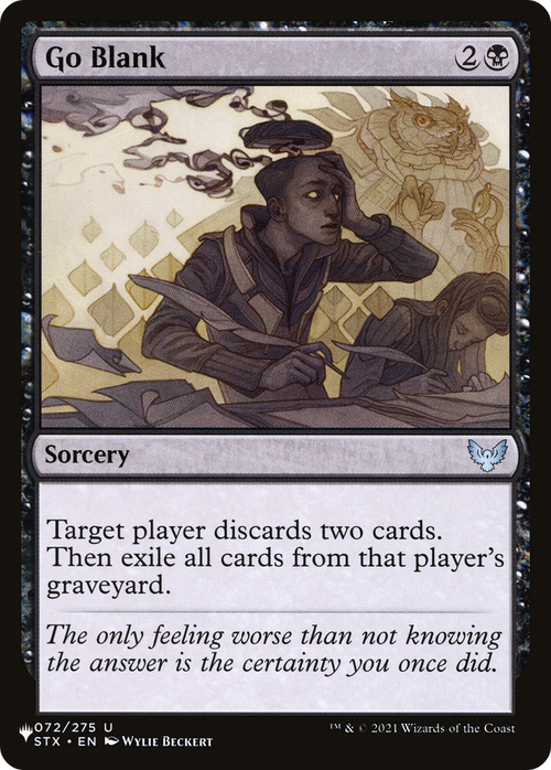 Go Blank (LIST-STX-72) - The List