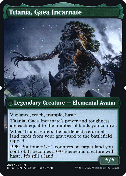 Titania, Gaea Incarnate (PBRO-256BS) - The Brothers' War Promos Foil