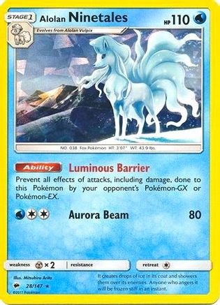 Alolan Ninetales (Cracked Ice Holo) 028/147  - Holofoil Deck Exclusives - Holo Rare