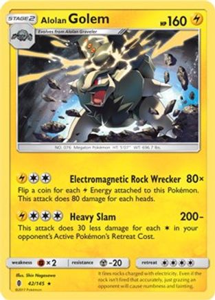 Alolan Golem - 42/145 (Cosmos Holo)/145  - Holofoil Blister Exclusives - Promo