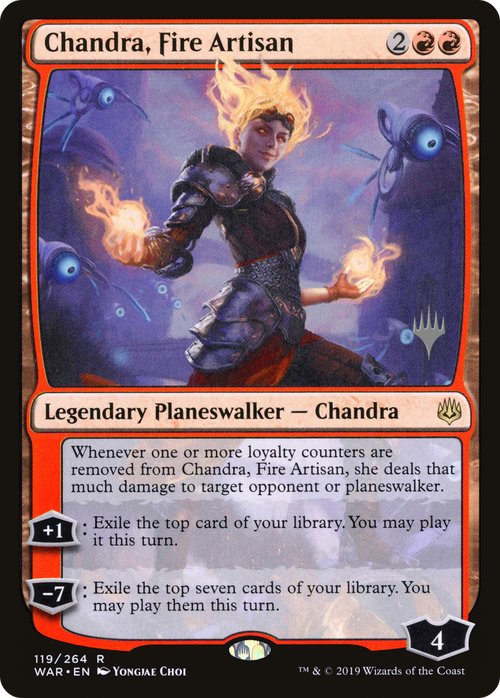 Chandra, Fire Artisan (PPELD-119P) - War of the Spark Promos