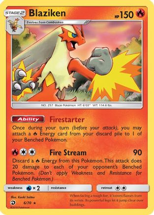 Blaziken 006  - Reverse Holofoil Dragon Majesty - Holo Rare