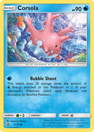 Corsola 027  - Reverse Holofoil Dragon Majesty - Common