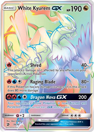 White Kyurem GX (Secret)/70  - Holofoil Dragon Majesty - Secret Rare