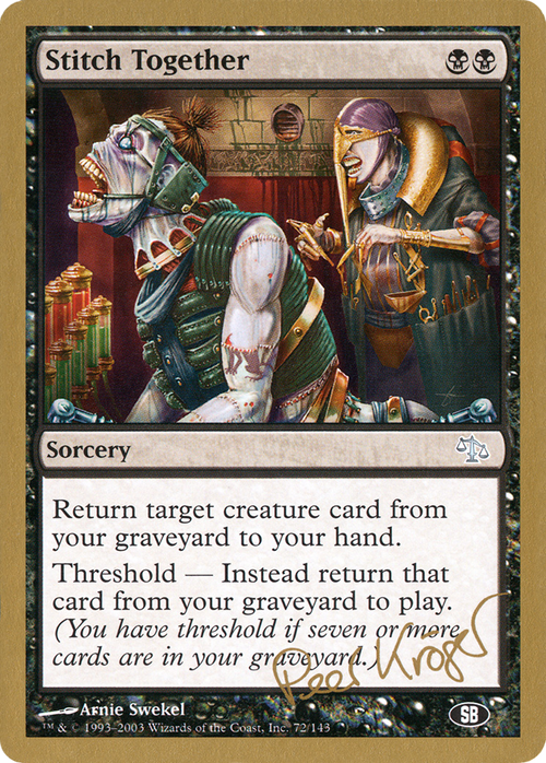 Stitch Together - 2003 Peer Kroger (JUD) (SB) (WCD-PK72SB) - World Championship Decks 2003