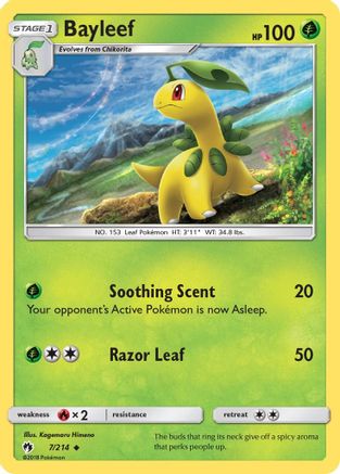 Bayleef 007  - Reverse Holofoil SM  Lost Thunder - Uncommon