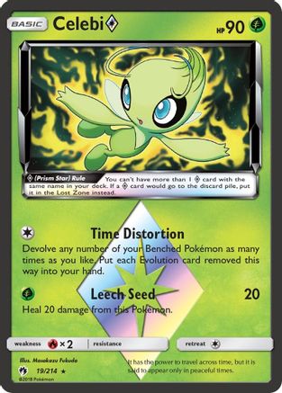 Celebi Prism Star 019  - Holofoil SM  Lost Thunder - Prism Rare