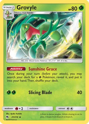 Grovyle 021  SM  Lost Thunder - Uncommon