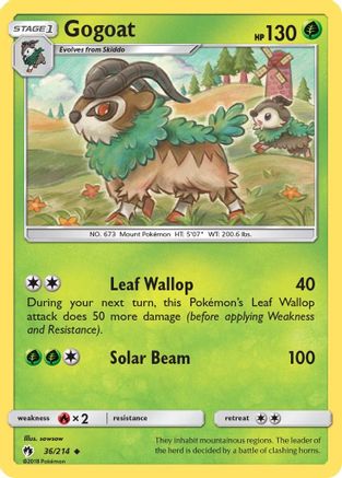 Gogoat  - Reverse Holofoil SM  Lost Thunder - Uncommon