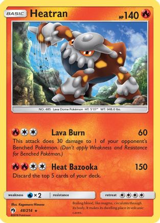 Heatran  - Reverse Holofoil SM  Lost Thunder - Holo Rare