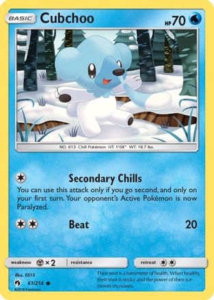 Cubchoo 061  - Reverse Holofoil SM  Lost Thunder - Common