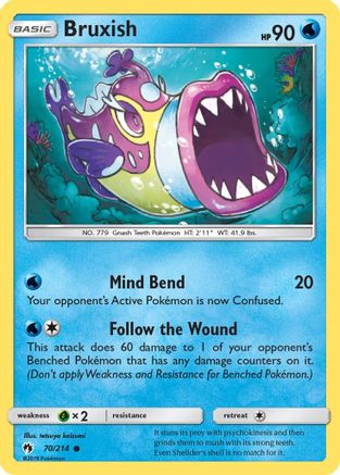 Bruxish 070  - Reverse Holofoil SM  Lost Thunder - Common