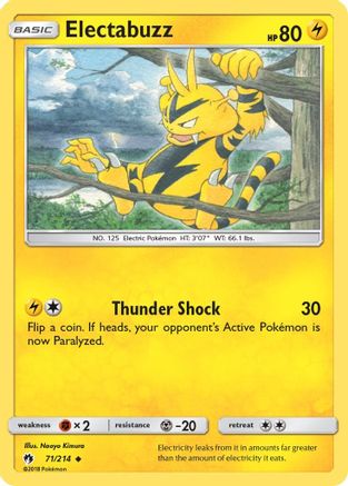 Electabuzz  - Reverse Holofoil SM  Lost Thunder - Uncommon
