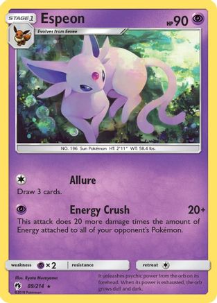 Espeon 089  - Reverse Holofoil SM  Lost Thunder - Rare