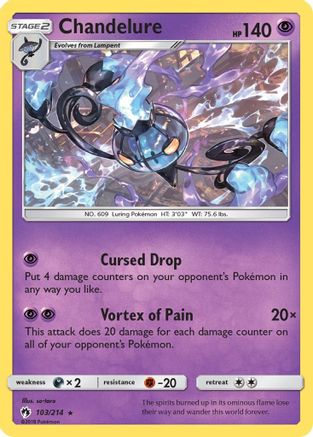 Chandelure 103  - Holofoil SM  Lost Thunder - Holo Rare