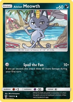 Alolan Meowth 118  SM  Lost Thunder - Common