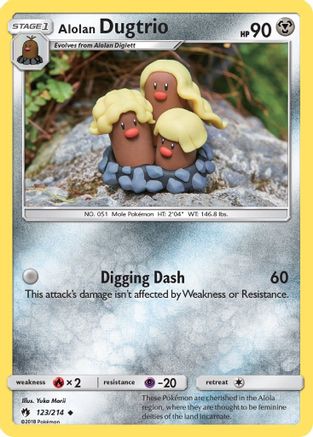 Alolan Dugtrio 123  SM  Lost Thunder - Uncommon