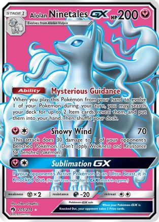 Alolan Ninetales GX (Full Art)  - Holofoil SM  Lost Thunder - Ultra Rare
