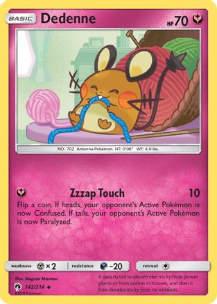 Dedenne (142) (142) 142  - Reverse Holofoil SM  Lost Thunder - Uncommon