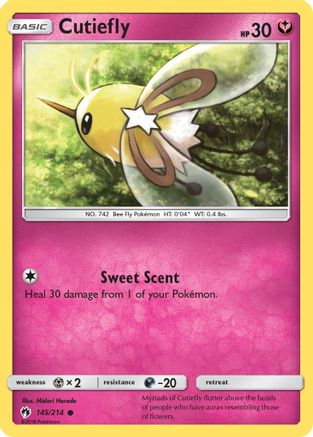 Cutiefly 145  - Reverse Holofoil SM  Lost Thunder - Common
