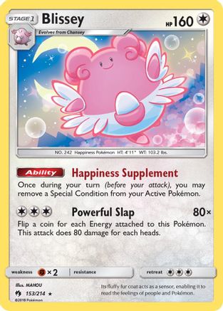 Blissey 153  - Reverse Holofoil SM  Lost Thunder - Holo Rare