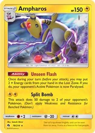 Ampharos - 78/214 (SM Lost Thunder)/214  Deck Exclusives - Rare