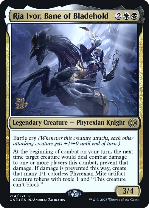 Ria Ivor, Bane of Bladehold (PRE-214) - Phyrexia: All Will Be One Promos Foil