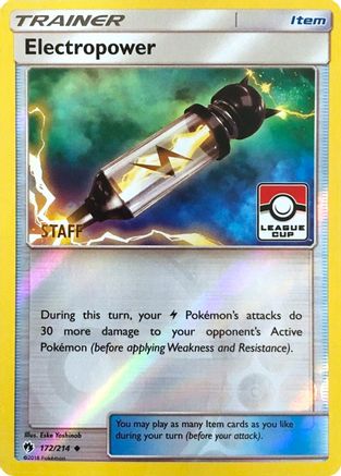 Electropower - 172/214 (League Cup) [Staff]/214  - Reverse Holofoil League & Championship Cards - Promo