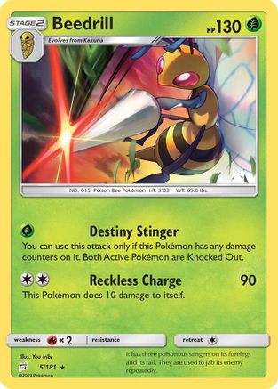 Beedrill  - Reverse Holofoil SM  Team Up - Rare