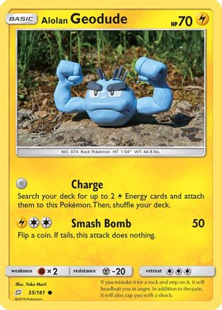 Alolan Geodude (35) (35) 035  - Reverse Holofoil SM  Team Up - Common