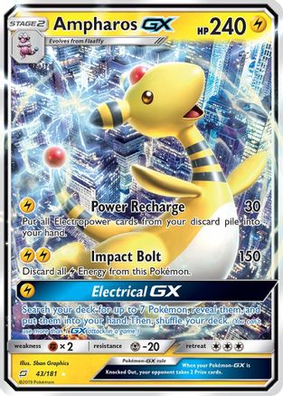 Ampharos GX 043  - Holofoil SM  Team Up - Ultra Rare