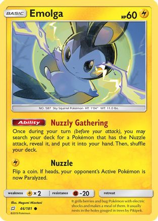 Emolga 046  - Reverse Holofoil SM  Team Up - Common
