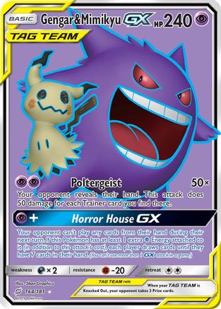 Gengar & Mimikyu GX (Full Art) 164  - Holofoil SM  Team Up - Ultra Rare