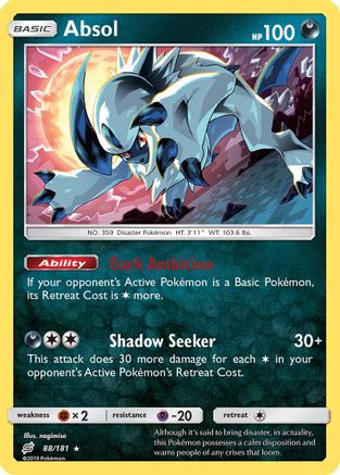 Absol 088  - Reverse Holofoil SM  Team Up - Holo Rare