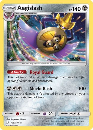 Aegislash  - Holofoil SM  Team Up - Holo Rare