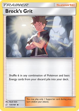 Brock's Grit 135  - Reverse Holofoil SM  Team Up - Uncommon
