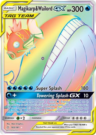 Magikarp & Wailord GX (Secret)/181  - Holofoil SM  Team Up - Secret Rare