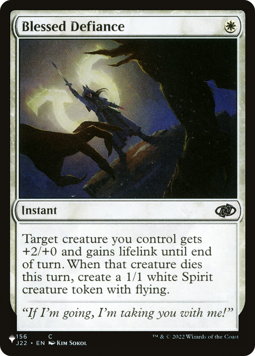 Blessed Defiance (LIST-J22-156) - The List