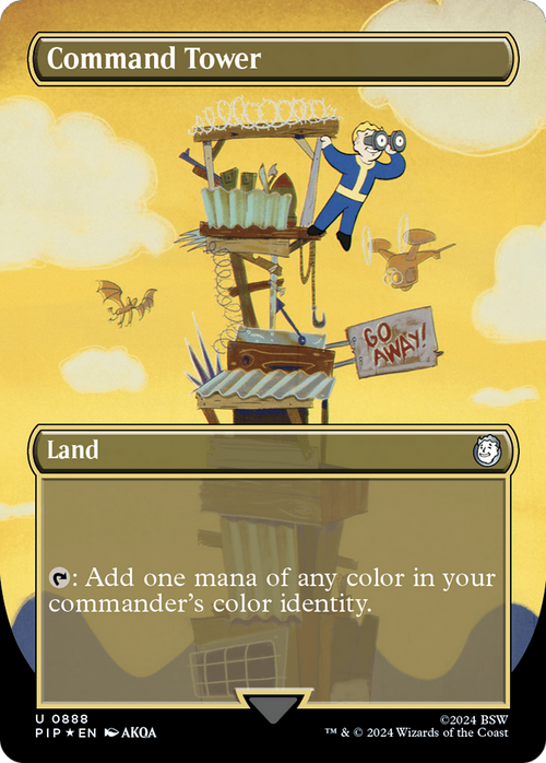 Command Tower (Borderless) (Surge Foil) (PIP-888) - Fallout Foil