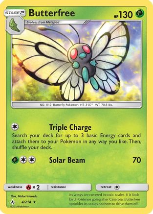 Butterfree 004  - Reverse Holofoil SM  Unbroken Bonds - Rare