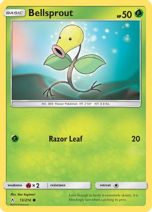 Bellsprout 013  - Reverse Holofoil SM  Unbroken Bonds - Common