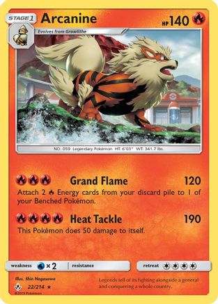 Arcanine 022  - Reverse Holofoil SM  Unbroken Bonds - Holo Rare