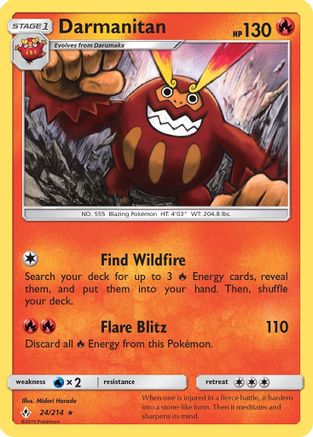 Darmanitan 024  - Reverse Holofoil SM  Unbroken Bonds - Rare