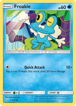 Froakie 051  - Reverse Holofoil SM  Unbroken Bonds - Common
