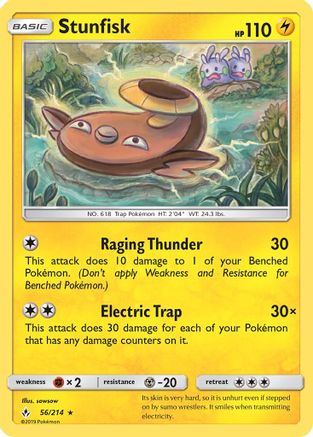 Stunfisk 056/214  - Reverse Holofoil SM  Unbroken Bonds - Rare