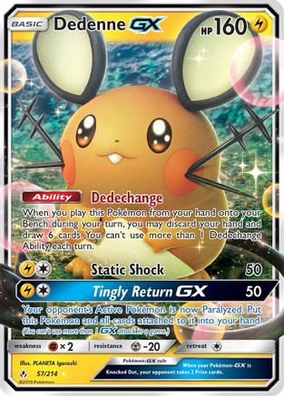 Dedenne GX 057  - Holofoil SM  Unbroken Bonds - Ultra Rare